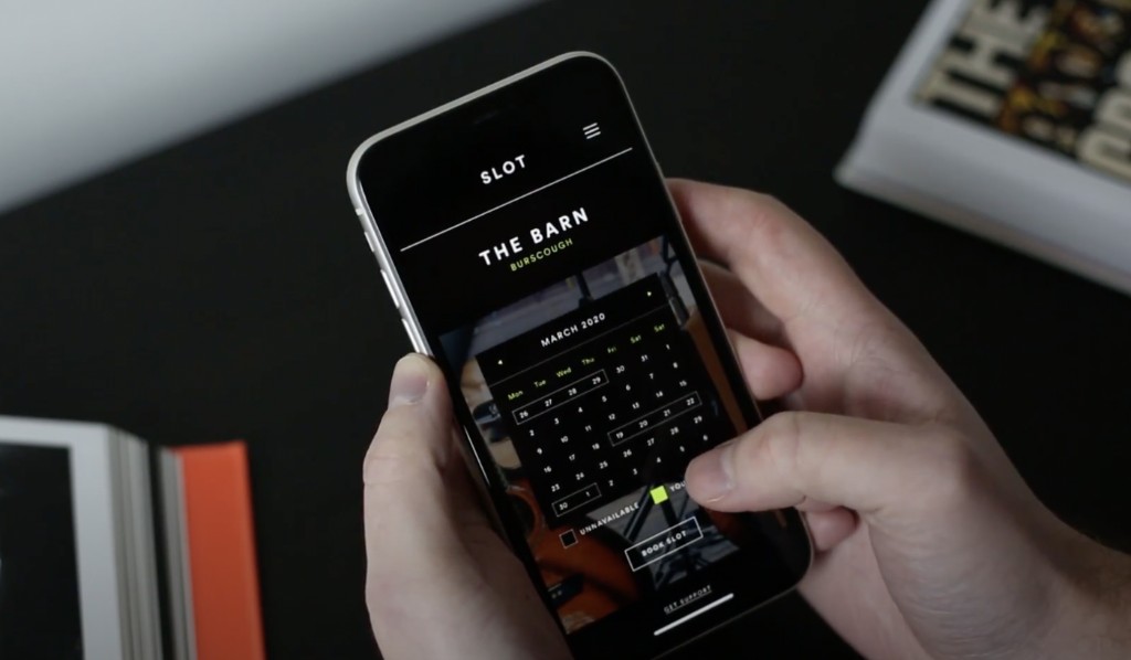 Slot booking mobile interface